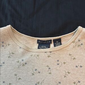 Sonoma Beige Floral Knit thermal grandmacore Top 3X
